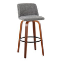 Tabouret de bar à hauteur fixe avec piètement en noyer
