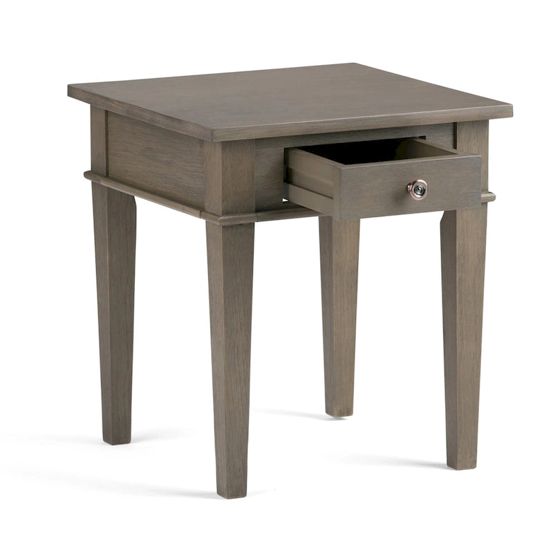 Table d'appoint transitoire carrée large en bois massif