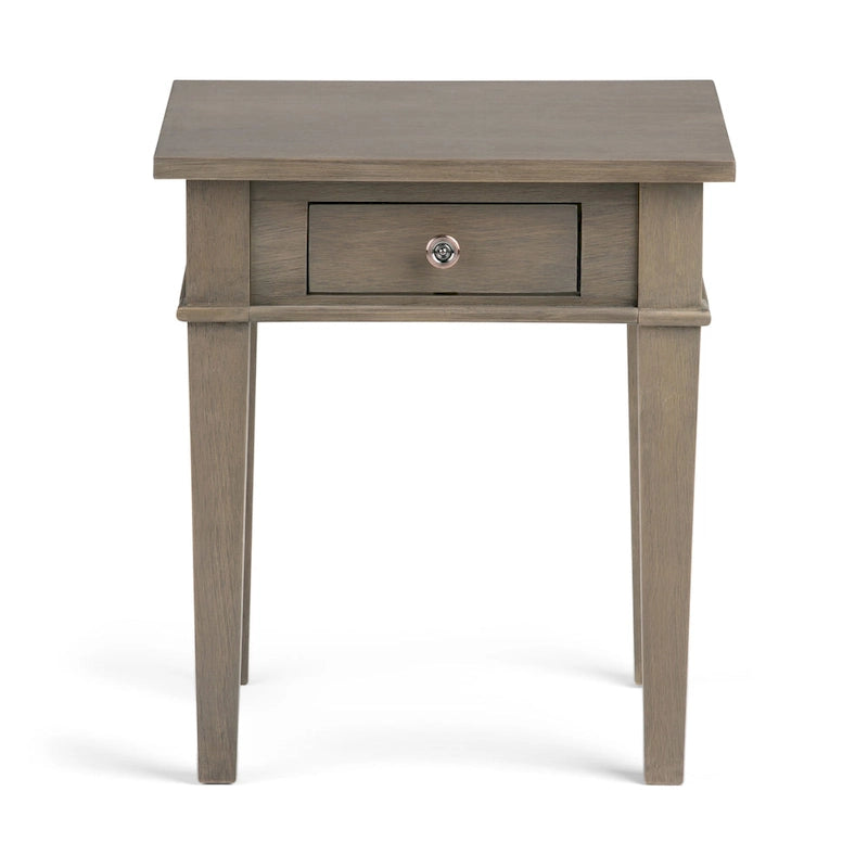 Table d'appoint transitoire carrée large en bois massif