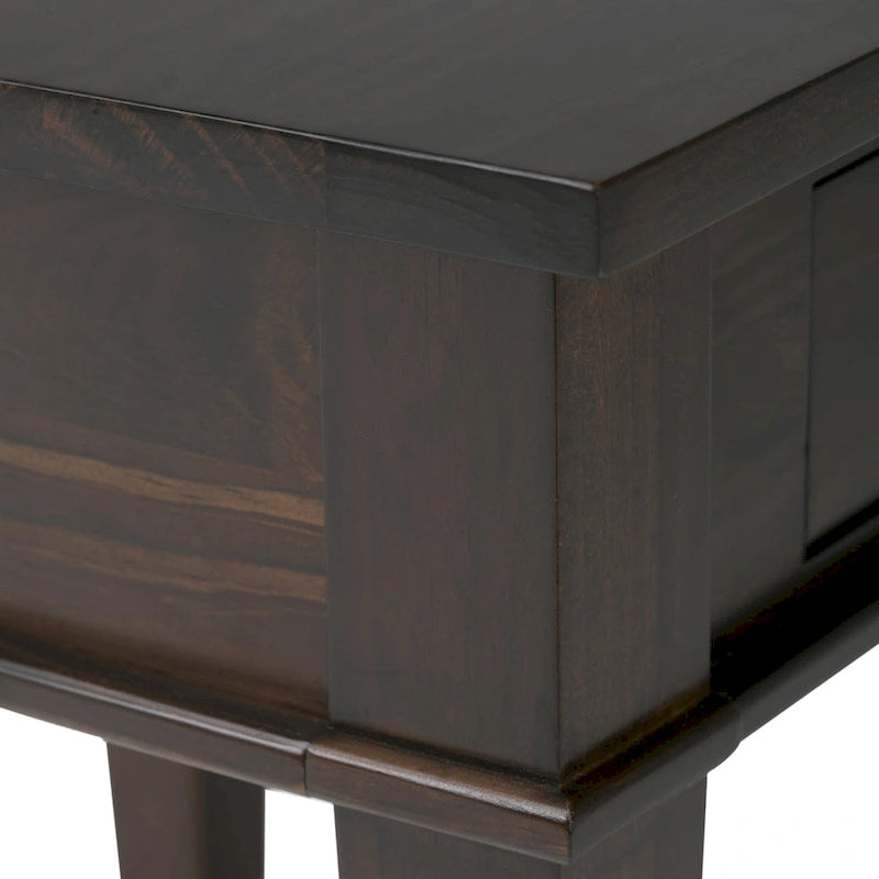 Table d'appoint transitoire carrée large en bois massif