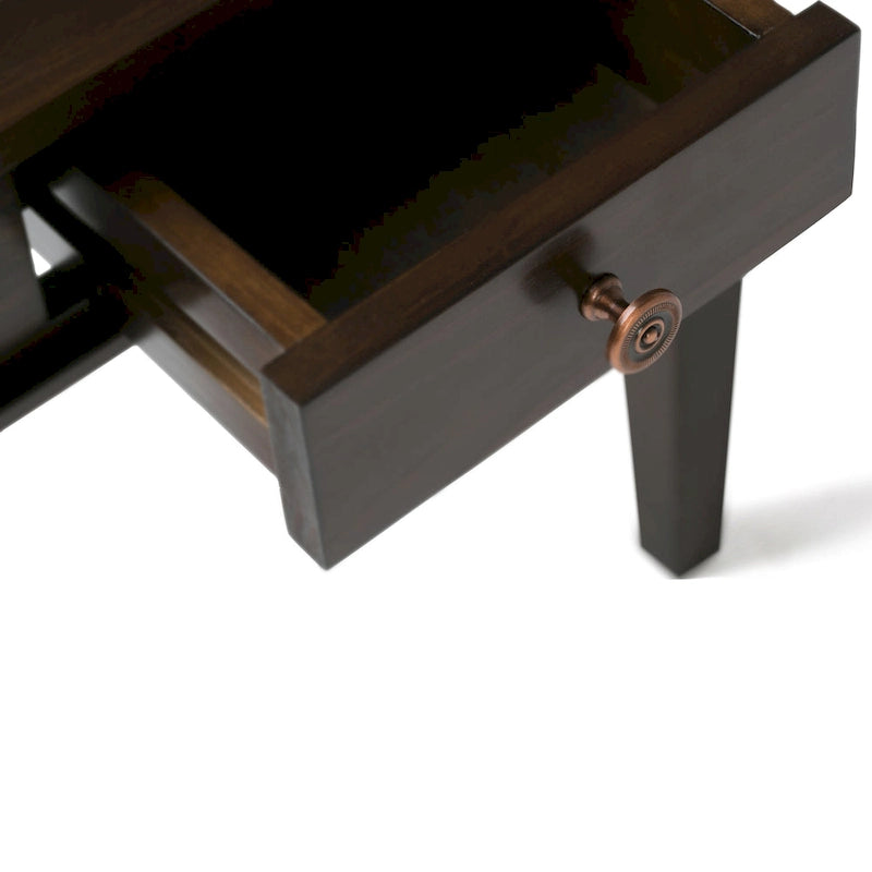 Table d'appoint transitoire carrée large en bois massif