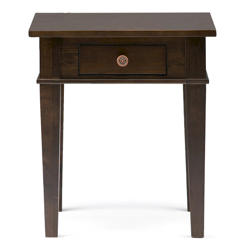 Table d'appoint transitoire carrée large en bois massif