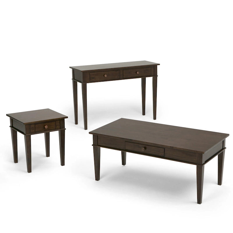 Table d'appoint transitoire carrée large en bois massif