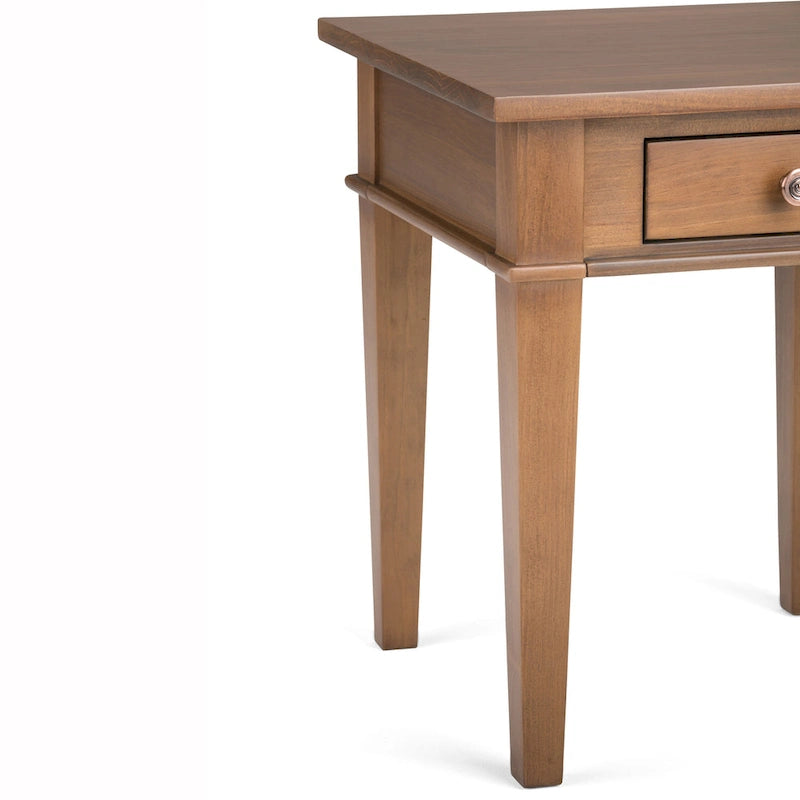 Table d'appoint transitoire carrée large en bois massif