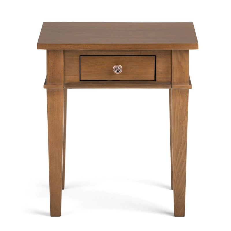 Table d'appoint transitoire carrée large en bois massif