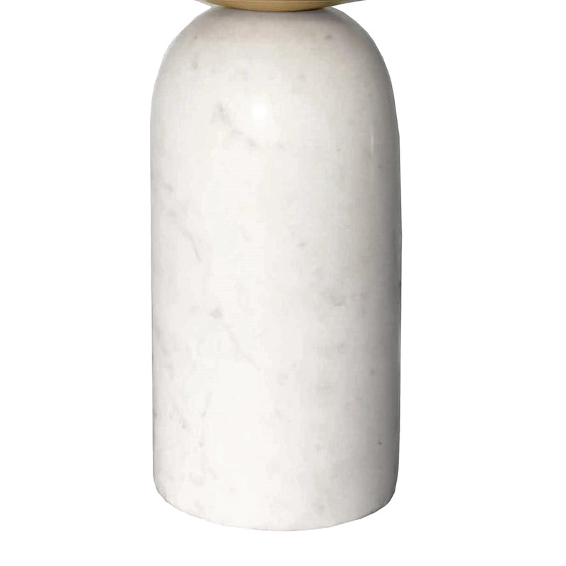 Table d'appoint ronde en laiton, moderne, avec base cylindrique en marbre
