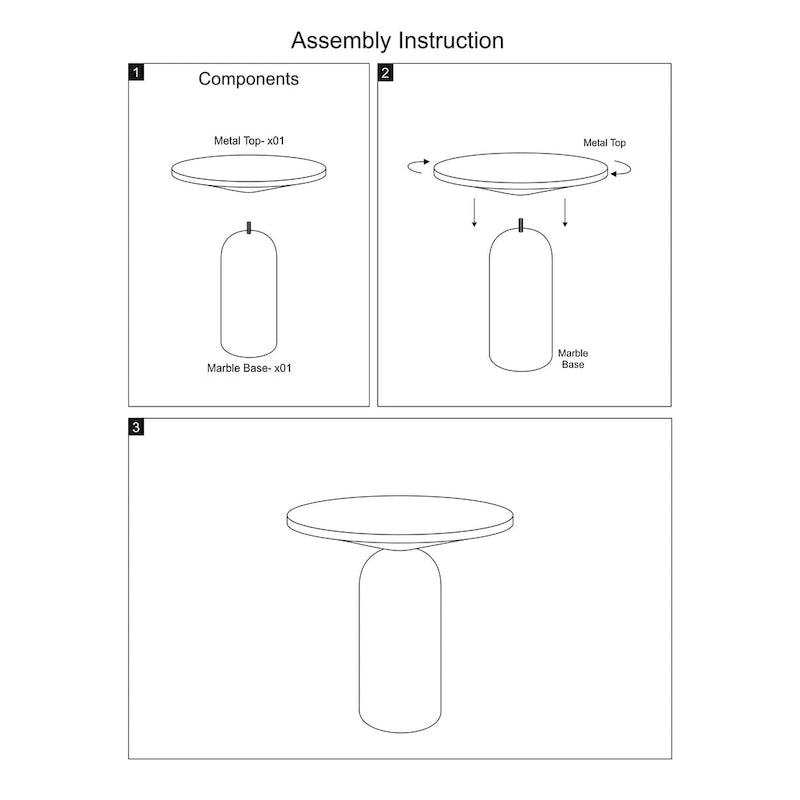 Table d'appoint ronde en laiton, moderne, avec base cylindrique en marbre