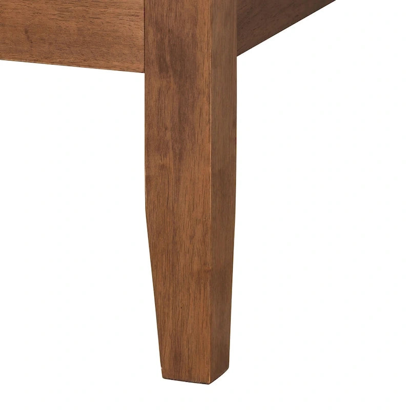Lit plateforme en bois fini noyer brun de style Mid-Century Modern