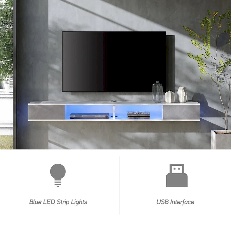 Meuble TV flottant mural, Meuble TV suspendu