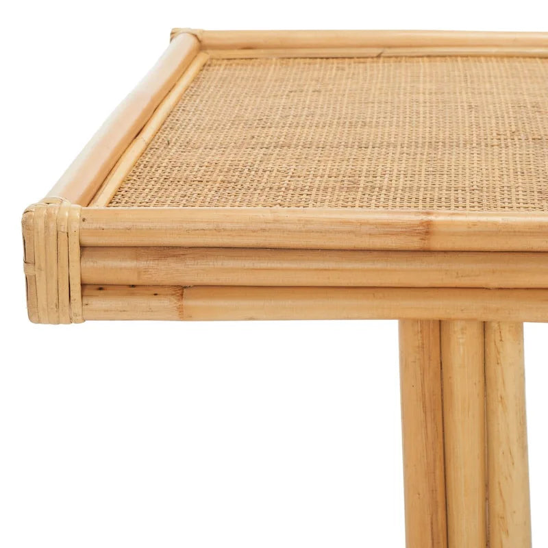 Table basse rectangulaire en rotin ambiance tropicale bohème bord de mer