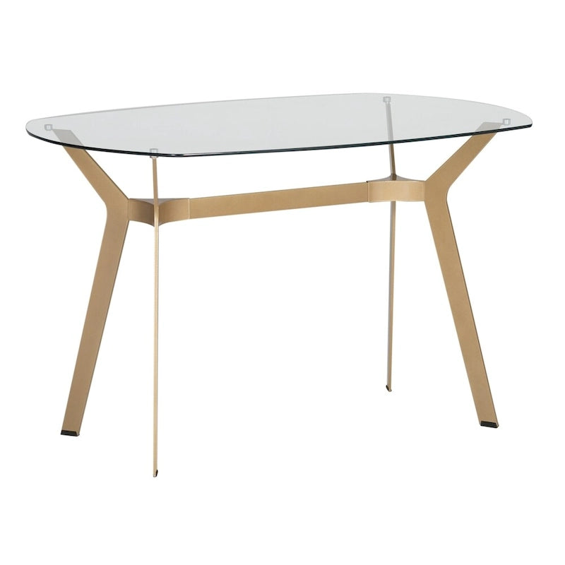 Table de bureau moderne en métal et verre