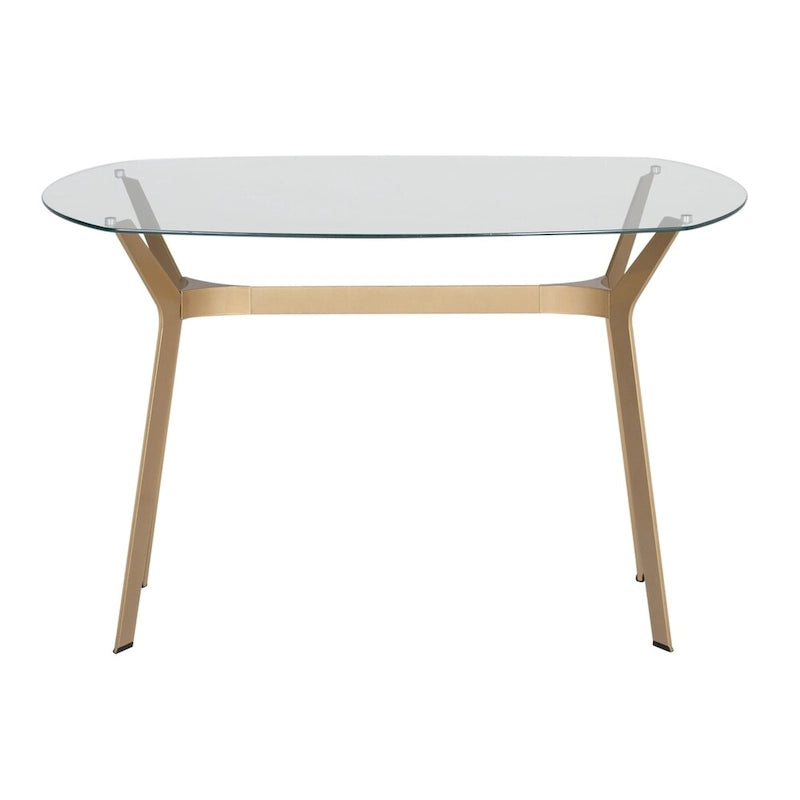 Table de bureau moderne en métal et verre