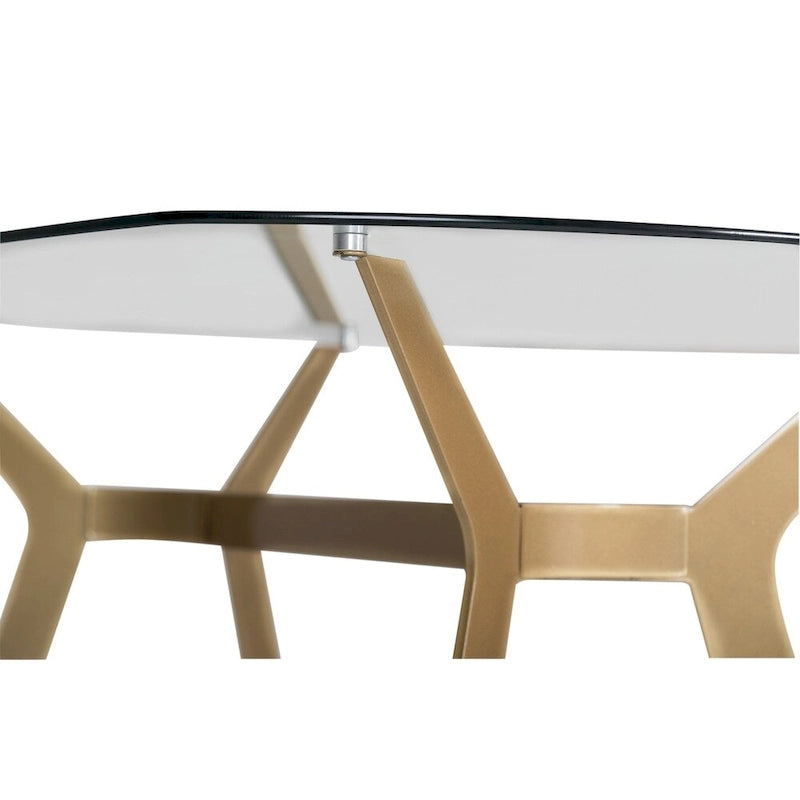Table de bureau moderne en métal et verre