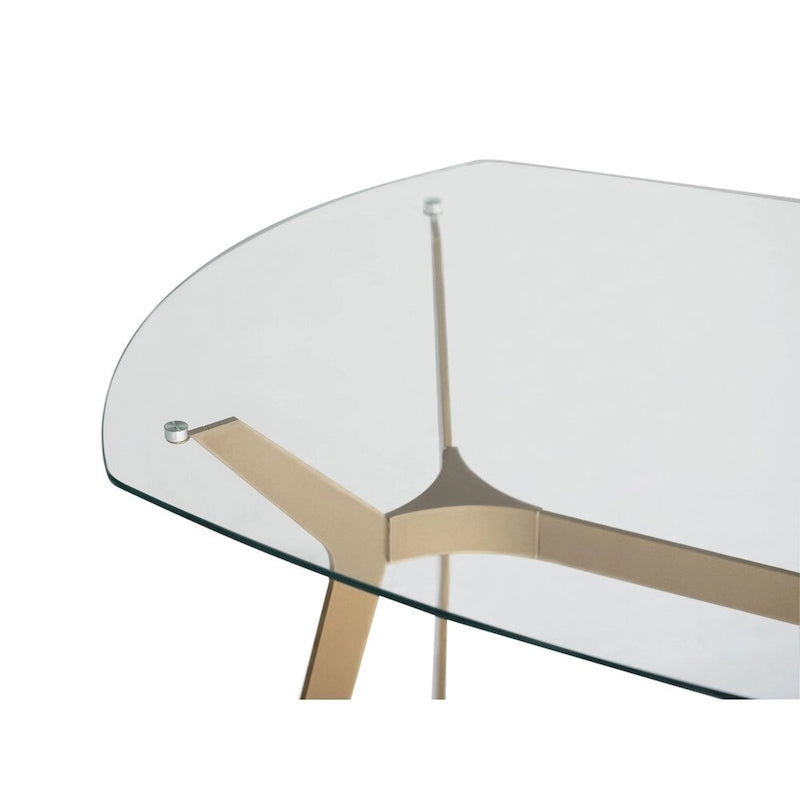 Table de bureau moderne en métal et verre