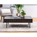 Table basse moderne à 2 tiroirs, chêne expresso