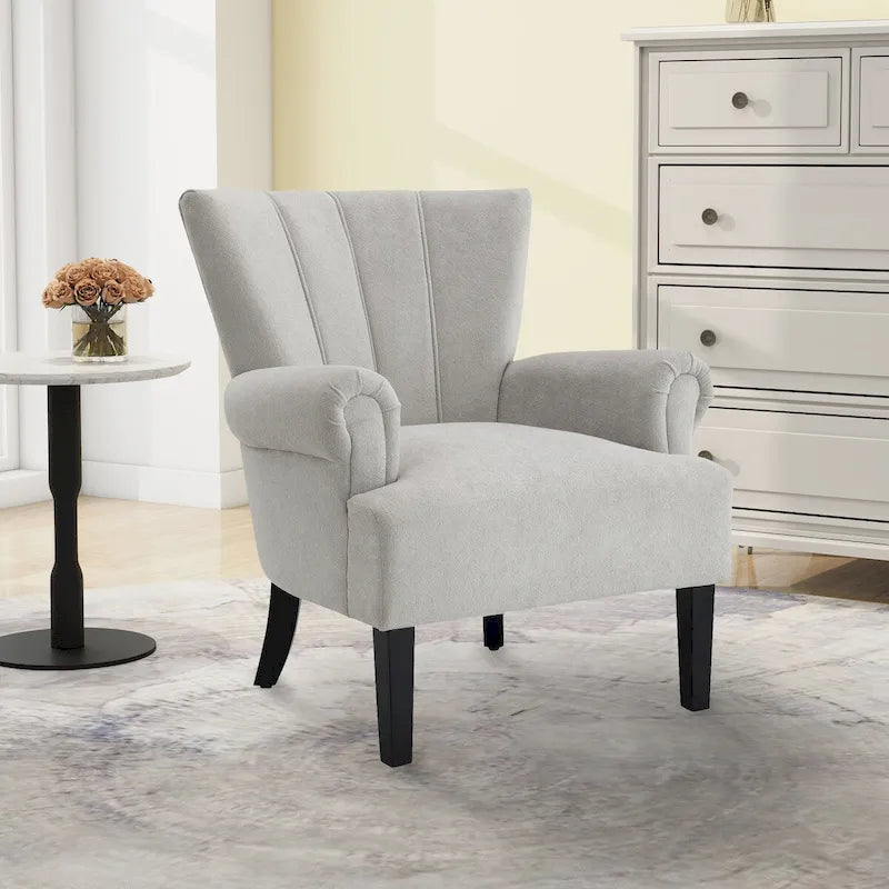 Fauteuils d'appoint rembourrés, fauteuil club avec pieds en bois