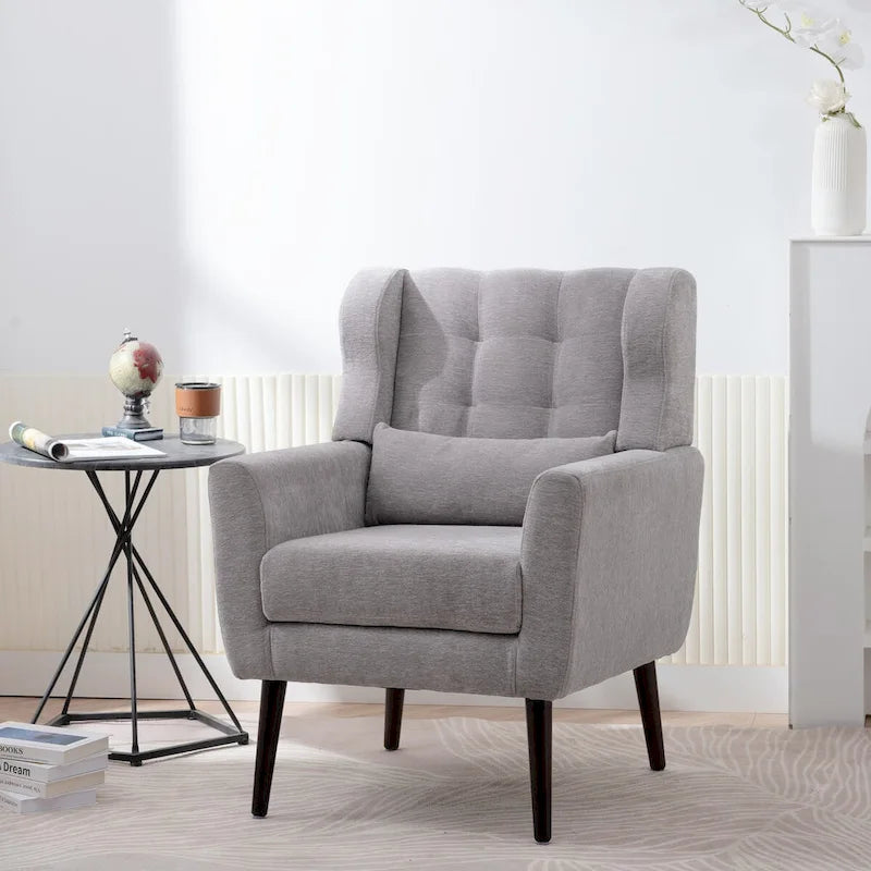 Fauteuils d'appoint rembourrés, fauteuil club avec pieds en bois