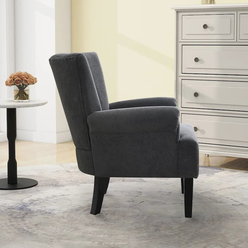 Fauteuils d'appoint rembourrés, fauteuil club avec pieds en bois