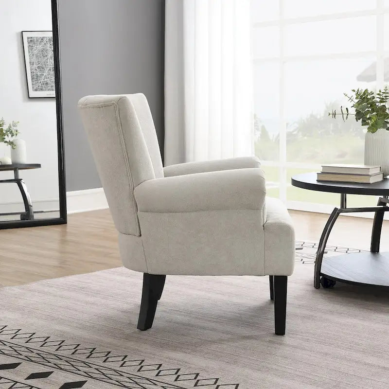 Fauteuils d'appoint rembourrés, fauteuil club avec pieds en bois