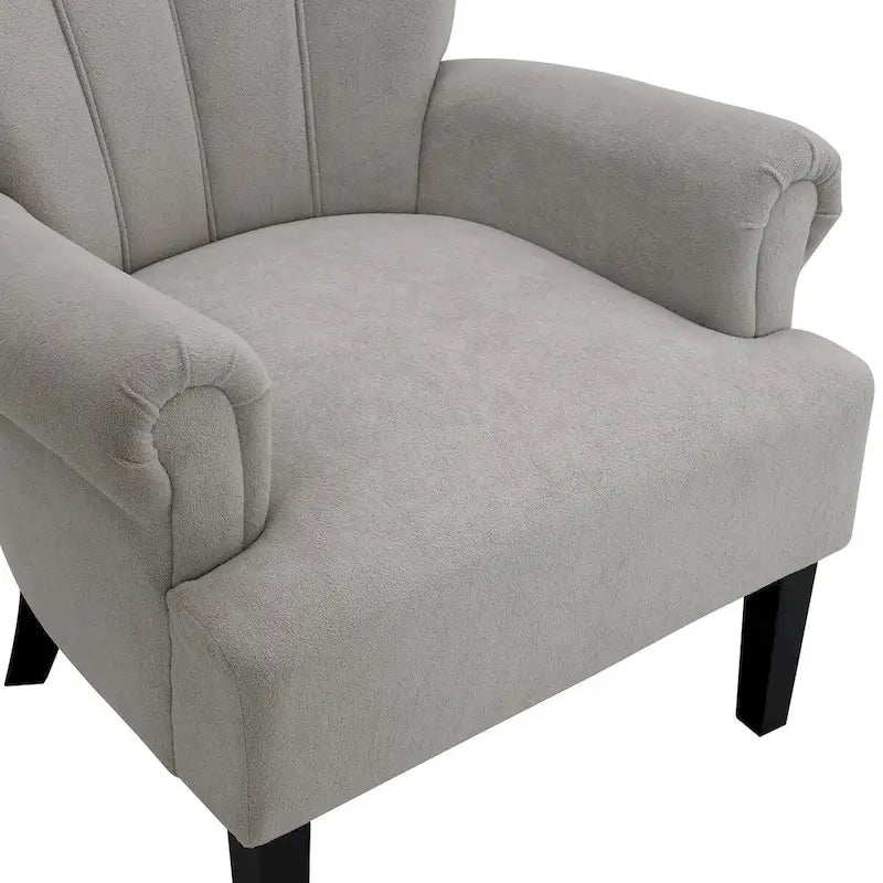 Fauteuils d'appoint rembourrés, fauteuil club avec pieds en bois