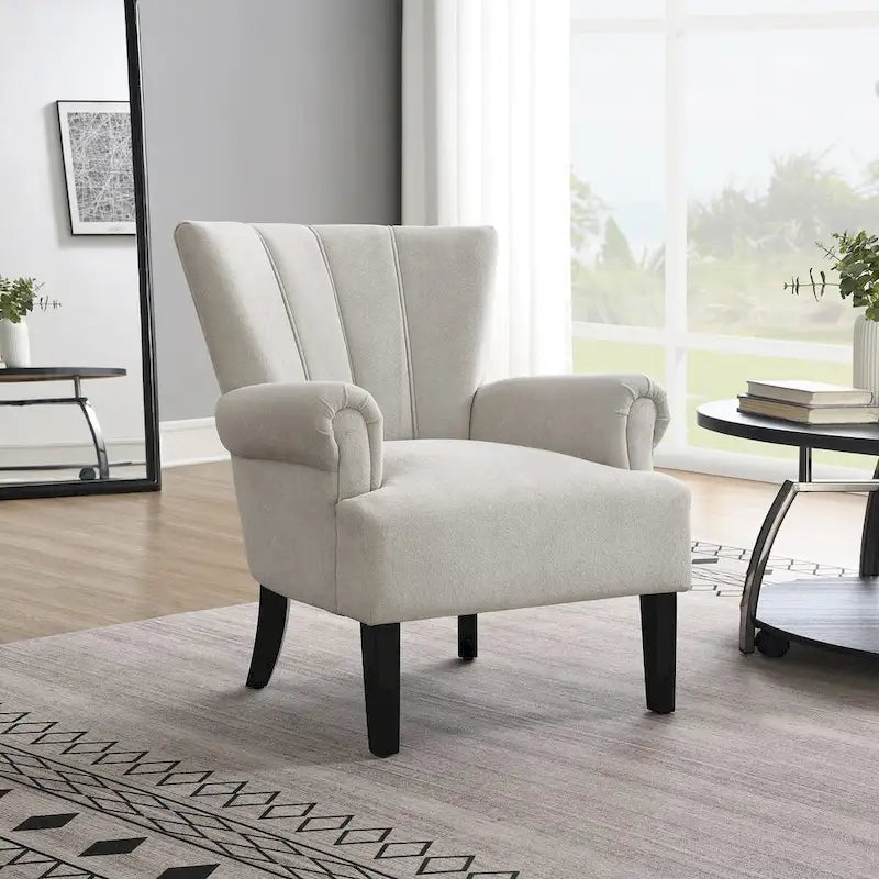 Fauteuils d'appoint rembourrés, fauteuil club avec pieds en bois
