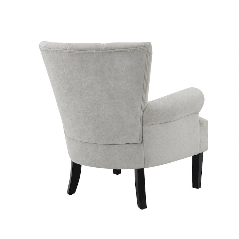 Fauteuils d'appoint rembourrés, fauteuil club avec pieds en bois