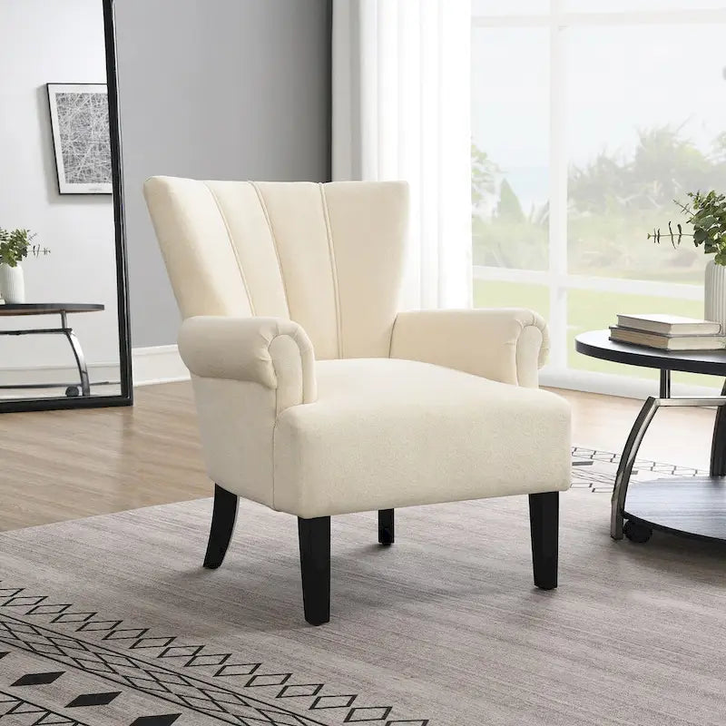 Fauteuils d'appoint rembourrés, fauteuil club avec pieds en bois