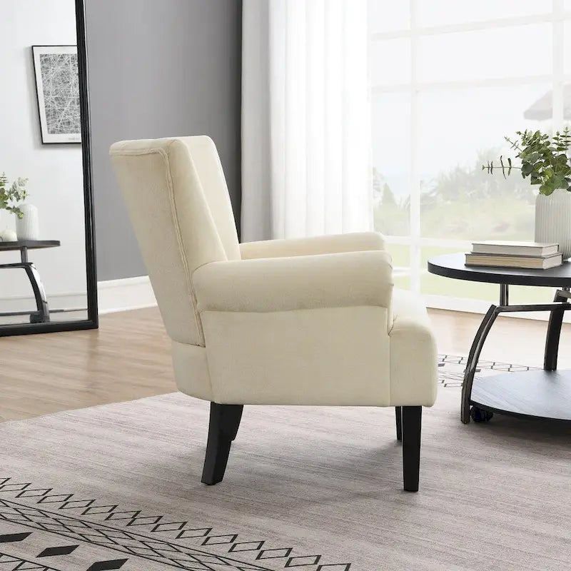 Fauteuils d'appoint rembourrés, fauteuil club avec pieds en bois