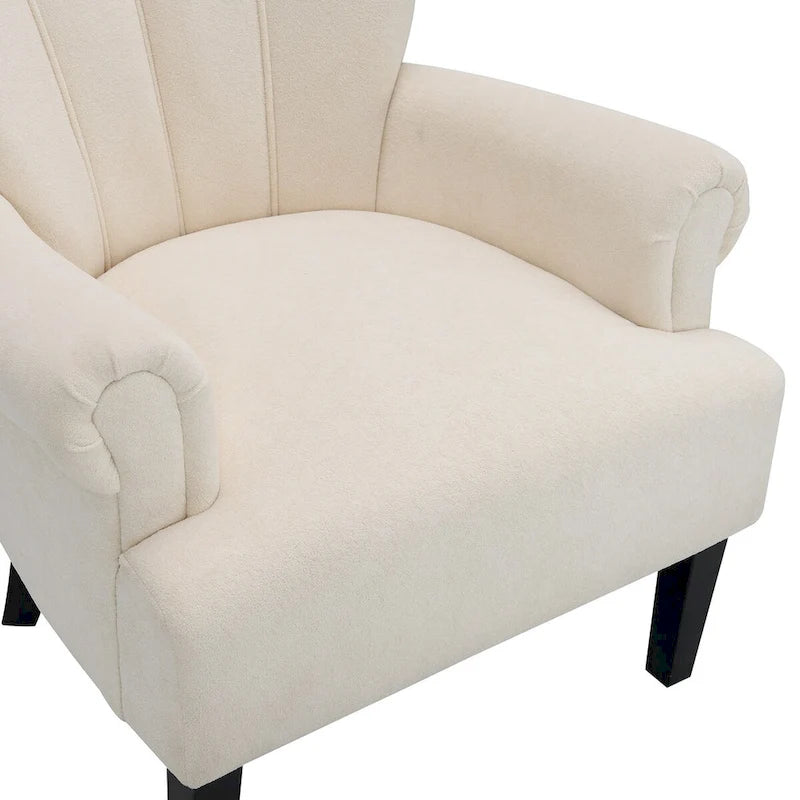 Fauteuils d'appoint rembourrés, fauteuil club avec pieds en bois
