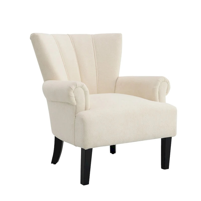 Fauteuils d'appoint rembourrés, fauteuil club avec pieds en bois