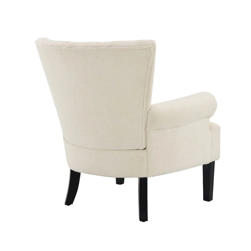 Fauteuils d'appoint rembourrés, fauteuil club avec pieds en bois