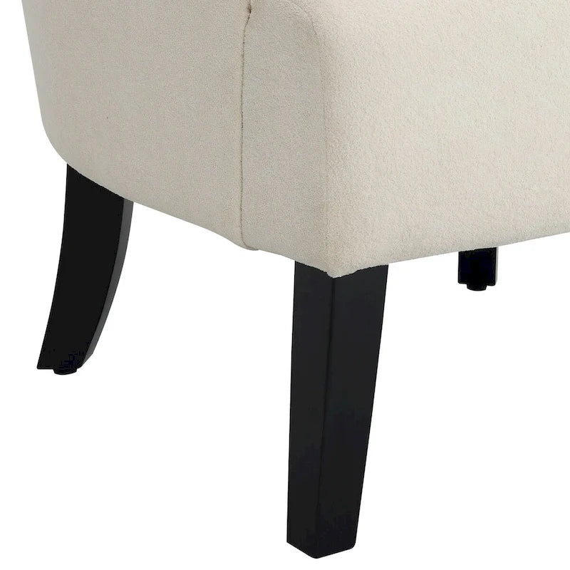 Fauteuils d'appoint rembourrés, fauteuil club avec pieds en bois