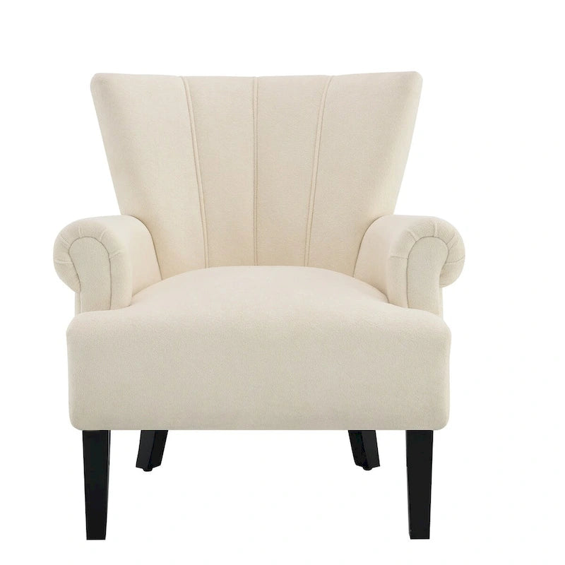 Fauteuils d'appoint rembourrés, fauteuil club avec pieds en bois