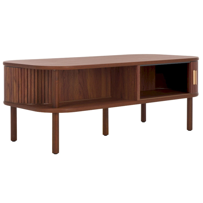 Table basse à portes coulissantes