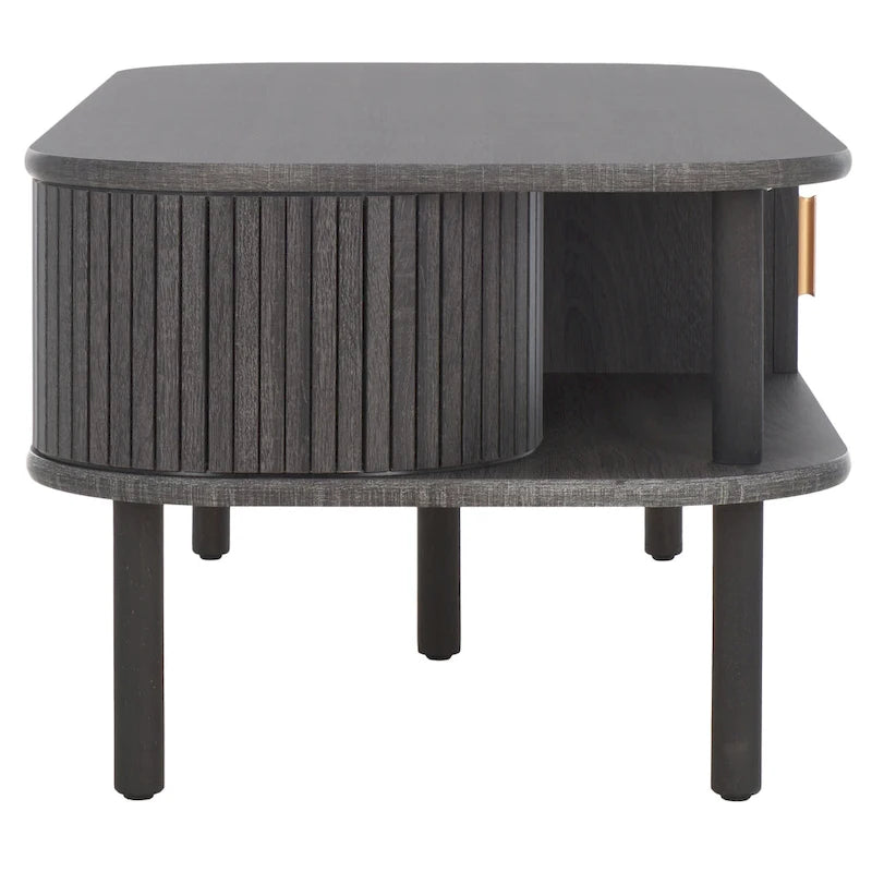 Table basse à portes coulissantes
