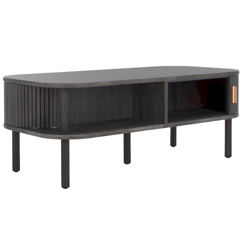 Table basse à portes coulissantes