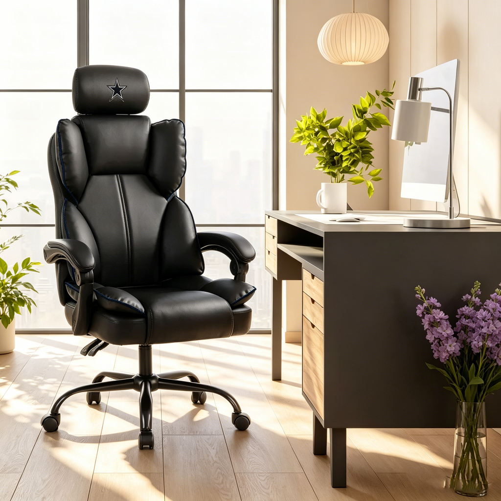 Chaise de bureau pivotante à dossier haut